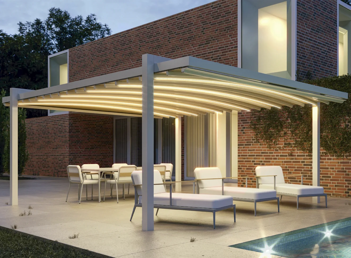 Proyecto de exterior con toldos